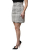 Dolce & Gabbana White Black High Waist Tartan Tweed Mini Skirt