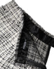 Dolce & Gabbana White Black High Waist Tartan Tweed Mini Skirt