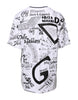 Dolce & Gabbana White Graffiti Print Cotton Crew Neck T-shirt