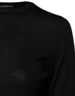 Dolce & Gabbana Black Wool Knit Crew Neck Pullover Sweater