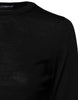 Dolce & Gabbana Black Wool Knit Crew Neck Pullover Sweater