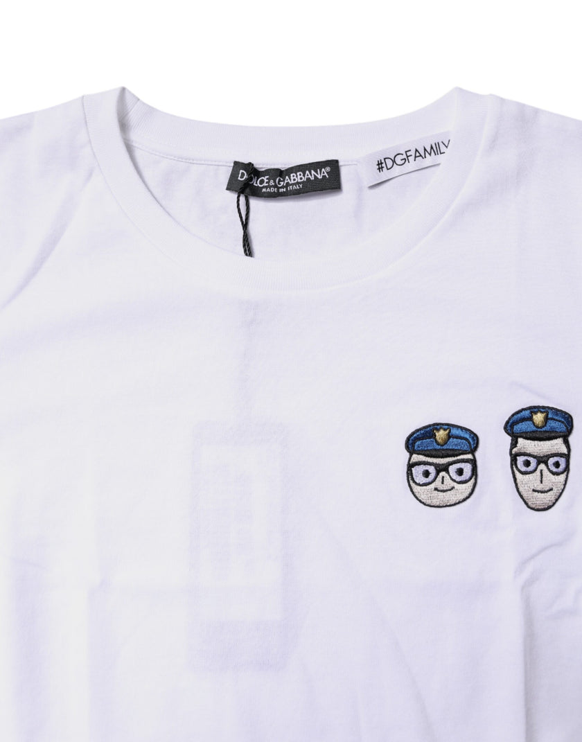 Dolce & Gabbana White #DGFamily Cotton Crew Neck T-shirt