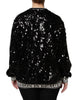 Dolce & Gabbana Black DG Queen Sequin Pullover Sweater