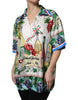 Dolce & Gabbana Multicolor Short Sleeve Silk Food Shirt Top