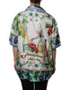 Dolce & Gabbana Multicolor Short Sleeve Silk Food Shirt Top