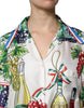 Dolce & Gabbana Multicolor Short Sleeve Silk Food Shirt Top