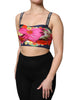 Dolce & Gabbana Multicolor Floral Sleeveless Bustier Cropped Top