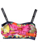 Dolce & Gabbana Multicolor Floral Sleeveless Bustier Cropped Top