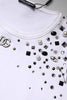 Dolce & Gabbana White Embellished Long Sleeve Cropped Sweater