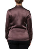 Dolce & Gabbana Brown Ascot Collar Long Sleeve Blouse Top