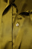 Dolce & Gabbana Olive Green Ascot Collar Long Sleeve Blouse Top