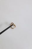Dolce & Gabbana Gold Tone Engraved Logo Clear Crystals Adjustable Ring