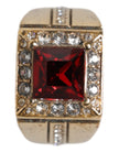 Dolce & Gabbana Gold Tone Sterling Silver 925 Crystals Ring