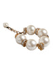 Dolce & Gabbana Gold Tone Brass Maxi Pearl Lobster Clasp Logo Bracelet