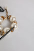 Dolce & Gabbana Gold Tone Brass Maxi Pearl Lobster Clasp Logo Bracelet