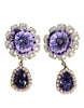 Dolce & Gabbana Purple Flower Pearl Teardrop Crystals Clip On Earrings
