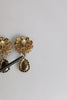 Dolce & Gabbana Purple Flower Pearl Teardrop Crystals Clip On Earrings