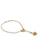 Dolce & Gabbana Gold Chain Brass Faux Pearl Charm Logo Pendant Necklace
