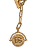 Dolce & Gabbana Gold Chain Brass Faux Pearl Charm Logo Pendant Necklace