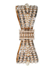 Dolce & Gabbana Gold Tone Brass Bow Crystal FauxPearl Embellished Brooch