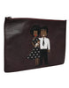 Dolce & Gabbana Brown Leather #DGFAMILY Embellished Men Clutch Pouch Bag