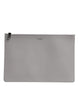 Dolce & Gabbana Gray Solid Leather DG Logo Men Clutch Zip Pouch Bag