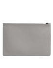 Dolce & Gabbana Gray Solid Leather DG Logo Men Clutch Zip Pouch Bag
