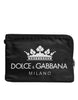 Dolce & Gabbana Black DG Milano Print Nylon Pouch Clutch Bag