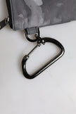 Dolce & Gabbana Black Gray Camouflage Logo Plaque Keyring Pouch Bag