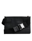 Dolce & Gabbana Black Leather Logo Plaque Purse Fanny Pack Bag