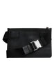 Dolce & Gabbana Black Leather Logo Plaque Purse Fanny Pack Bag