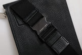 Dolce & Gabbana Black Leather Logo Plaque Purse Fanny Pack Bag