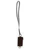 Dolce & Gabbana Brown Calf Leather Lanyard Logo Card Holder Wallet