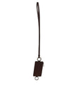 Dolce & Gabbana Brown Calf Leather Lanyard Logo Card Holder Wallet