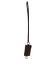 Dolce & Gabbana Brown Calf Leather Lanyard Logo Card Holder Wallet