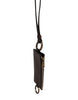 Dolce & Gabbana Brown Calf Leather Lanyard Logo Card Holder Wallet