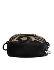 Dolce & Gabbana Multicolor Leopard Jacquard Logo Plaque Neck Strap Bag