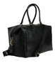 Dolce & Gabbana Black Calfskin Leather Hand Shoulder Duffle Bag