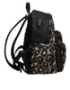 Dolce & Gabbana Multicolor Leopard Print DG Logo Plaque Men Backpack Bag
