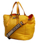 Dolce & Gabbana Yellow Orange Nylon Logo Plaque Hand Shoulder Duffle Bag