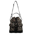 Dolce & Gabbana Multicolor Leopard Cotton Shoulder Bucket Bag