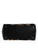 Dolce & Gabbana Black Floral Jacquard Handbag Shoulder Tote Bag