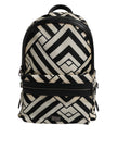 Dolce & Gabbana Black White Nylon Leather Travel Back Pack Bag