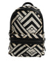 Dolce & Gabbana Black White Nylon Leather Travel Back Pack Bag