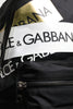 Dolce & Gabbana Black Logo Tape Polyamide School Travel Backpack Bag