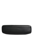 Dolce & Gabbana Black Logo Plaque Leather Messenger Shoulder Strap Bag