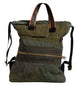 Dolce & Gabbana Military Green Patchwork Rucksack Backpack Bag