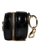 Dolce & Gabbana Black Lamb Leather DG Crystal Round Coin Purse Wallet