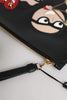 Dolce & Gabbana Black #DGFamily Embellished Leather Clutch Bag