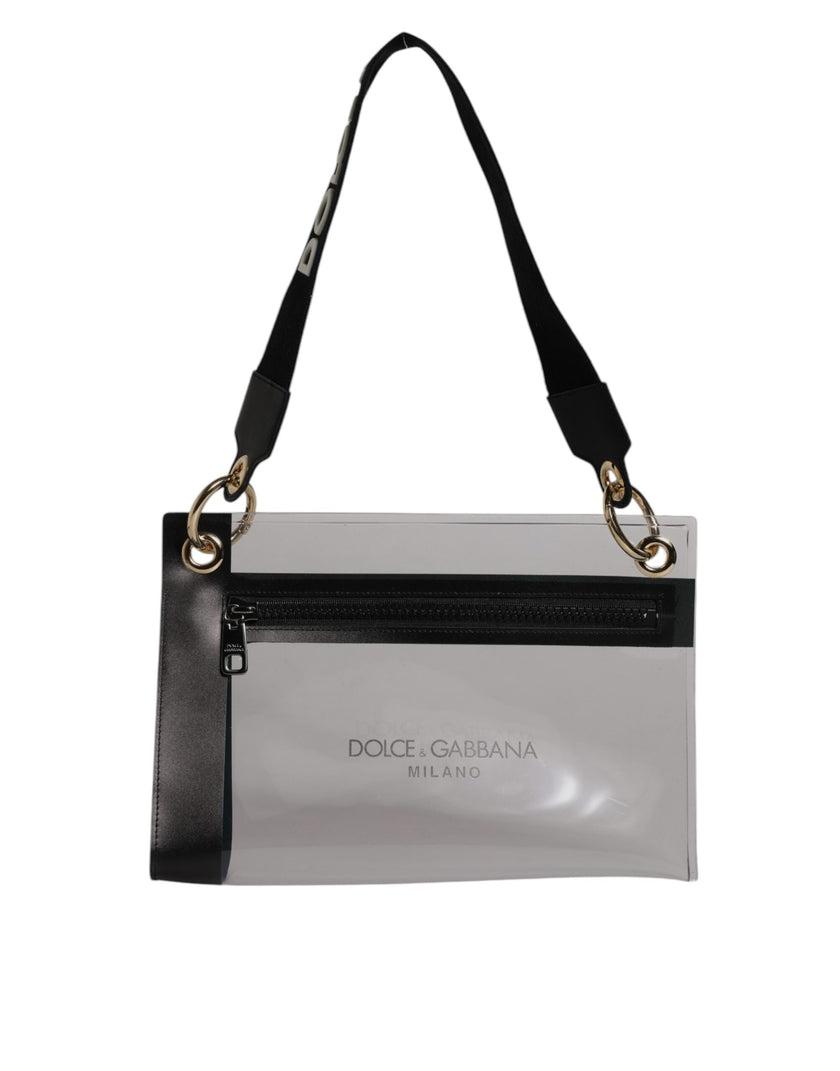 Dolce & Gabbana Clear PVC Leather Pouch Shoulder Strap Bag